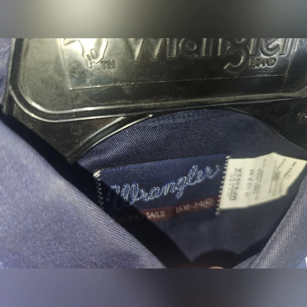 RARE VINTAGE Wrangler SIZE medium  BRUSHPOPPER RIDGERIDER BUTTON UP - Picture 3 of 11